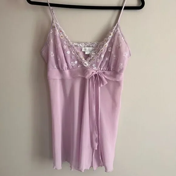 Seductive Wear Vintage Sexy Floral Embroidered Slip Dress Night Gown Lingerie To - Picture 2 of 5